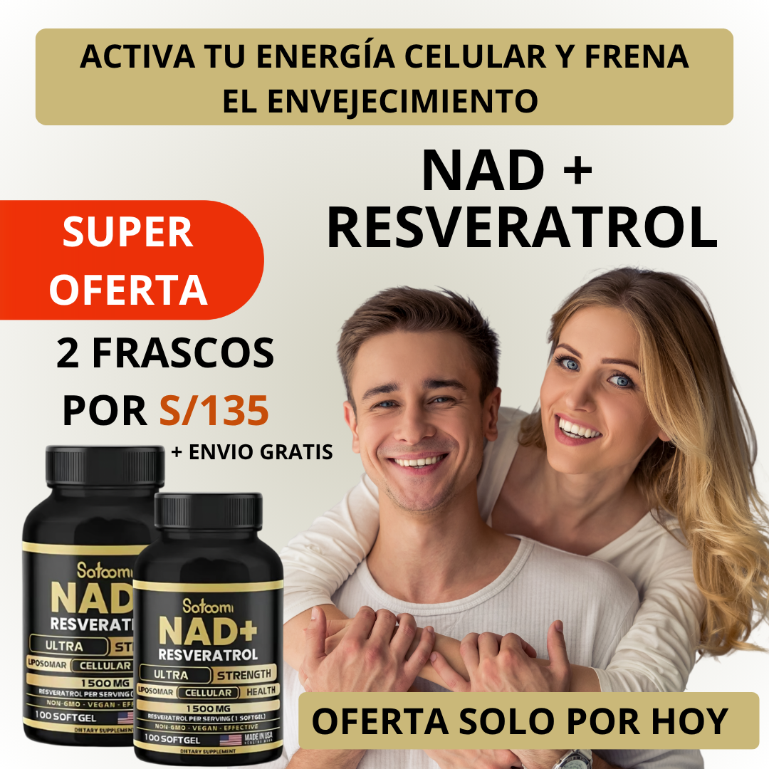 Nad+Resveratrol- Activa tu cuerpo, mente y el brillo a tu piel(2 X S/.135)